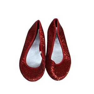 Red Glitter Cherokee Girls Ballet Flats Size 2